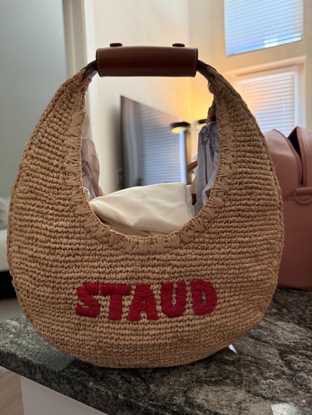 Staud Great White Raffia Bag - Shark - Picture 2 of 2